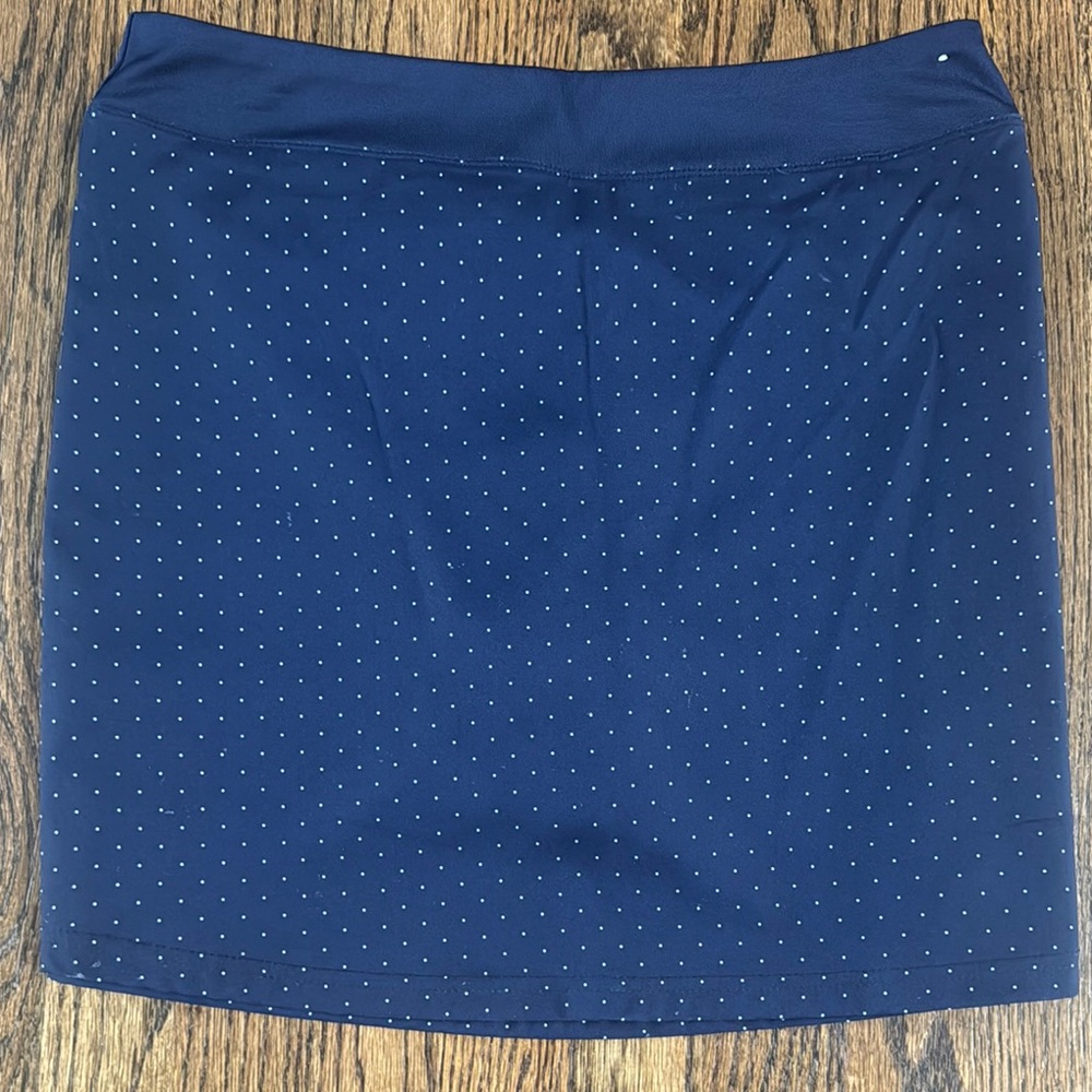 New Pebble Beach Dry-Luxe Performance Navy Polka Dot Golf Skirt Skort Sz Medium